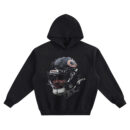 Caleb Williams Big Face Hoodie with Chicago “C” helmet, dark visor, and signature-style script