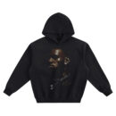 LeBron James Big Face Signature Hoodie graphic showing a side-profile portrait of LeBron James with a stud earring, layered chain necklaces with pendant, and gold “LeBron James” signature on a black hoodie.es Big Face Hoodie graphic showing a side-profile portrait of LeBron James with a stud earring, layered chain necklaces with pendant, and gold “LeBron James” signature on a black hoodie.