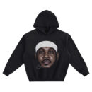 Carmelo Anthony White Headband Big Face Hoodie graphic showing a centered head-on portrait with a bright white headband, trimmed facial hair, and a “CA” signature mark on a black hoodie.