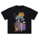 Inspector Gadget Graphic Tee graphic showing “Inspector Gadget” title above Inspector Gadget in a trench coat with a gadget arm, “VS Doctor Claw!” purple sign, dog and girl characters, and a red paint bucket detail.