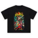 Mighty Morphin Power Rangers Graphic Tee graphic showing “MIGHTY MORPHIN POWER RANGERS” title above a sword-wielding robot, five rangers in red/blue/yellow/pink/black poses, lightning accents, icon badges, and “IT’S MORPHIN’ TIME!” text.