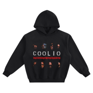 Coolio Gangsta’s Paradise Portrait Collage Hoodie featuring multiple face portraits and the song title