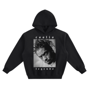 Coolio Big Face Graphic Hoodie featuring a close-up portrait framed by “Coolio” and “Legends” lettering.