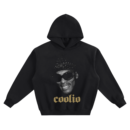 Coolio Sunglasses Big Face Graphic Hoodie featuring a smiling portrait with sunglasses, a patterned headwrap, and Coolio lettering.