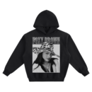 Foxy Brown Graphic Hoodie featuring a framed portrait of Foxy Brown wearing a bucket hat.