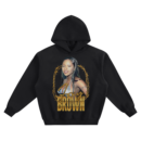 Foxy Brown Graphic Hoodie featuring a portrait inside a decorative frame with her name below.
