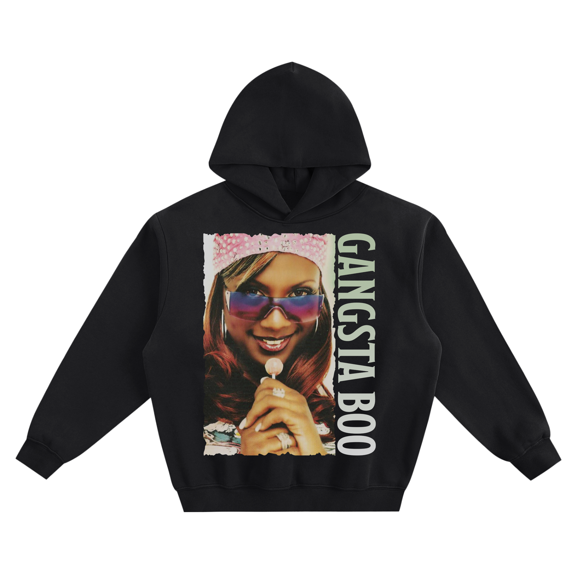 Gangsta Boo Lollipop Portrait Graphic Hoodie featuring her portrait with a lollipop